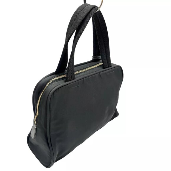 PRADA Tessuto Gold Hardware Hand Bag Black Nylon - Picture 6 of 12